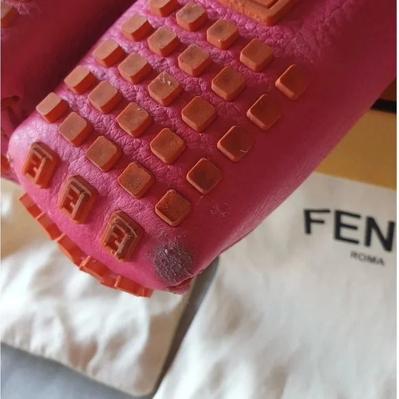 Fendi FF Logo Women's Pink Loafers - Picture 10 of 10